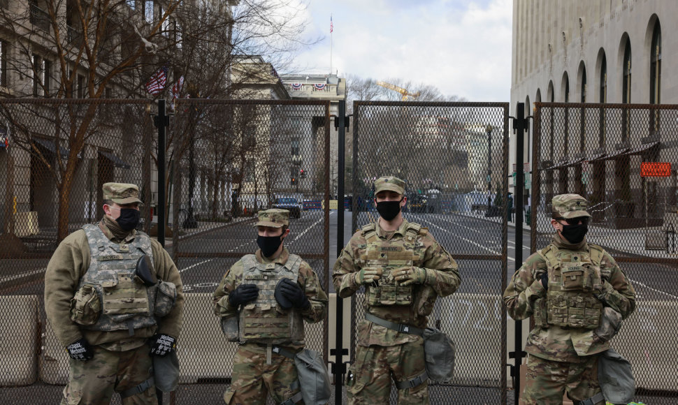 JAV Nacionalinės gvardijos kariai Vašingtone