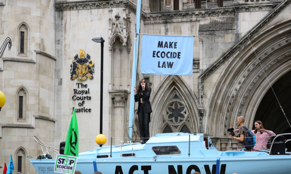 „Extinction Rebellion“ šalininkų protestas Londone