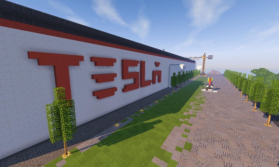 Štai taip atrodo virtuali akumuliatorių gamykla „Tesla Gigafactory“