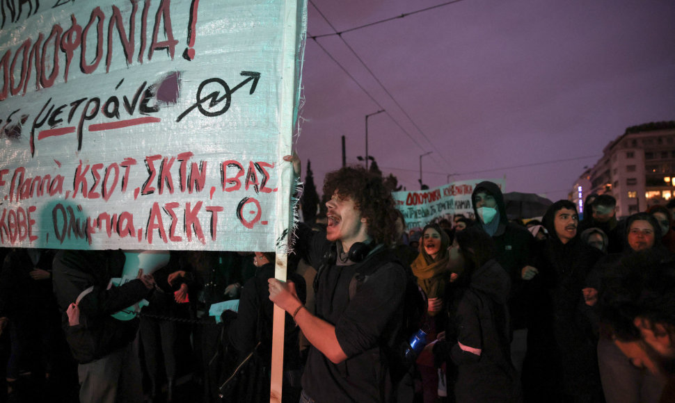 Protestas prieš įsisenėjusias Graikijos geležinkelio sistemos problemas