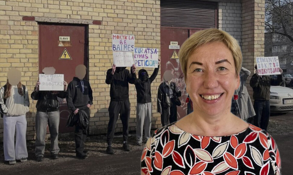 Salininkų gimnazijos mokiniai surengė protesto akciją