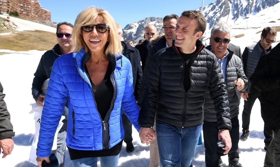 Emmanuelis Macronas su žmona Brigitte Trogneux