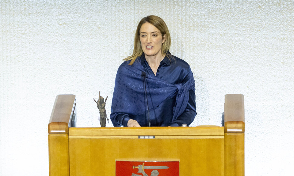 EP vardu Laisvės premiją atsiėmė Europos Parlamento pirmininkė Roberta Metsola
