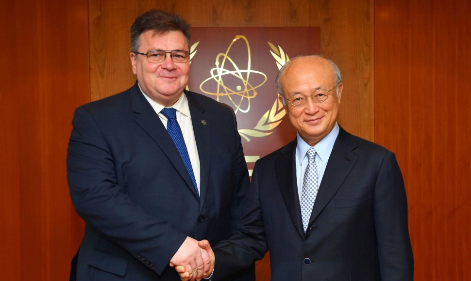Linas Linkevičius susitiko su Tarptautinės atominės energijos agentūros (TATENA) generaliniu direktoriumi Yukiya Amano 