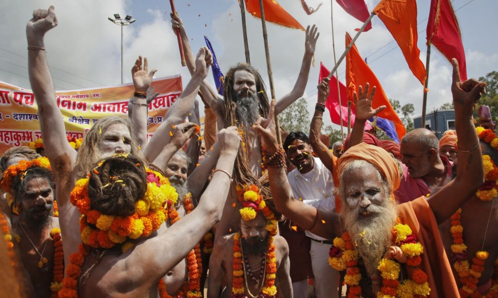 Kumbh Mela religinis festivalis Indijoje