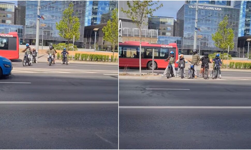 Su &scaron;almais &ndash; per gatvę draudžiamoje vietoje prie &bdquo;Europos&ldquo; Vilniuje