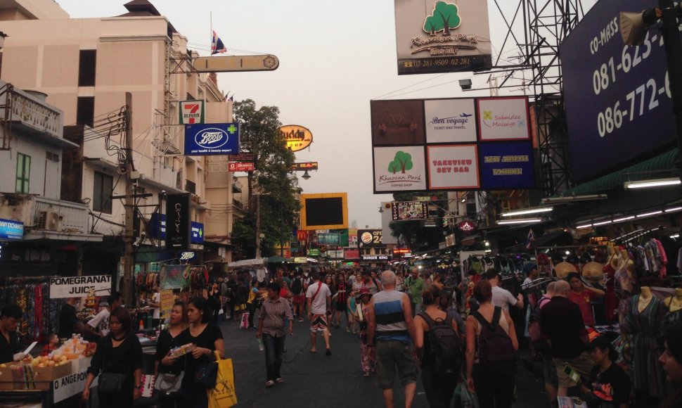 Turistų rajonas Khao San Road, Bankokas