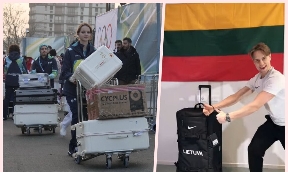 Olimpiečiai, tarp jų ir Saulius Ambrulevičius (dešinėje), renkasi į olimpines žaidynes.