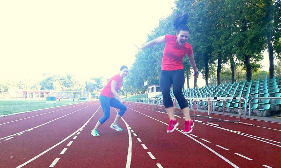 Ida Mažutaitienė ir aš Vilniaus bėgimo klubo treniruotėje