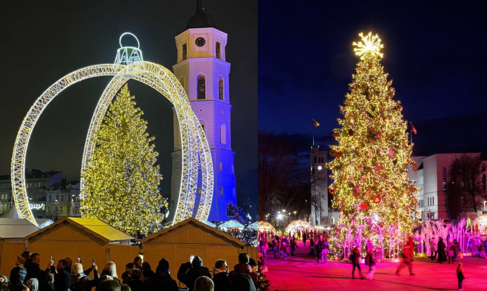 Vilniaus ir Kauno Kalėdų eglės