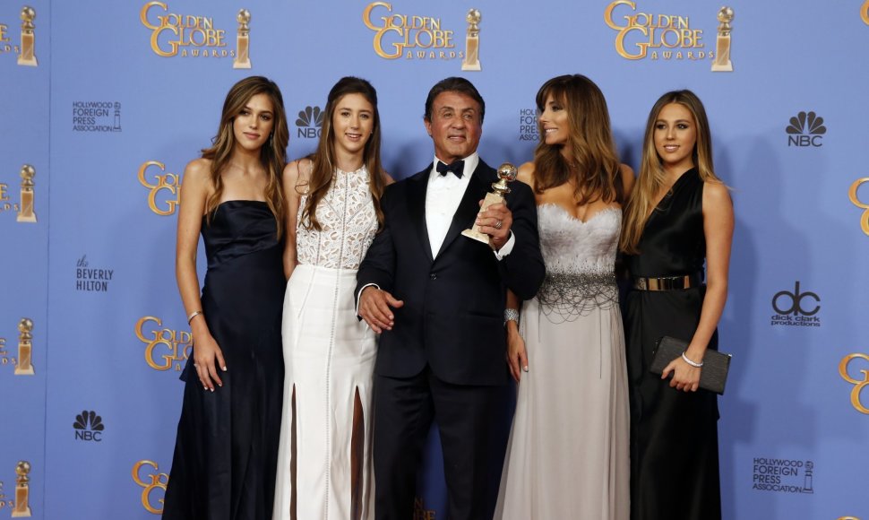 Sylvesteris Stallone su žmona Jennifer Flavin ir dukromis Sistine, Scarlet ir Sophia