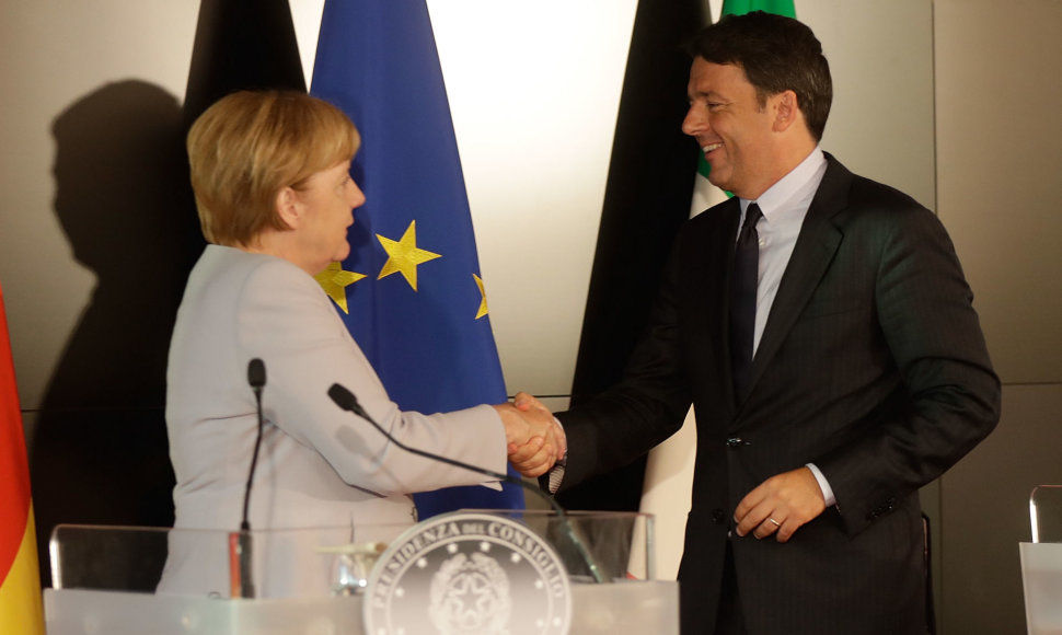 Angela Merkel ir Matteo Renzi