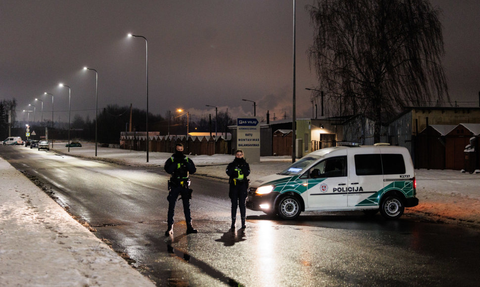 Technikos gatvė saugoma policijos