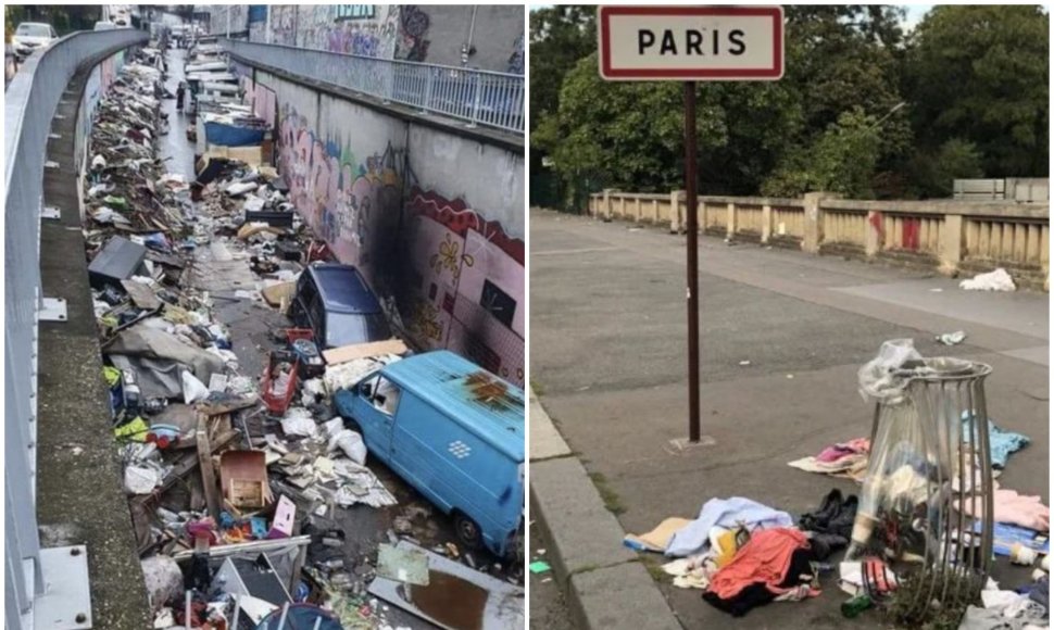 Paryžiaus gyventojai dalijasi šokiruojančiomis nuotraukomis: „Miestas tapo sąvartynu“