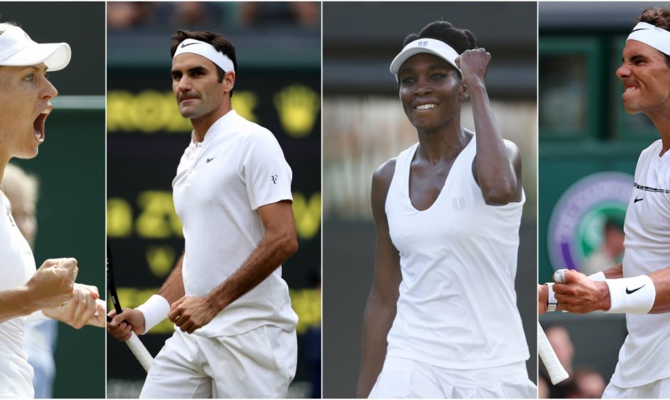 Angelique Kerber, Rogeris Federeris, Venus Williams ir Rafaelis Nadalis