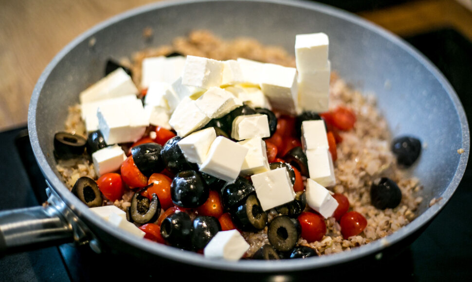 Grikių su feta ruošimas