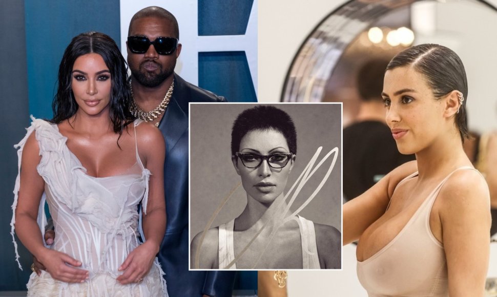 Bianca Censori, Kim Kardashian ir Kanye Westas