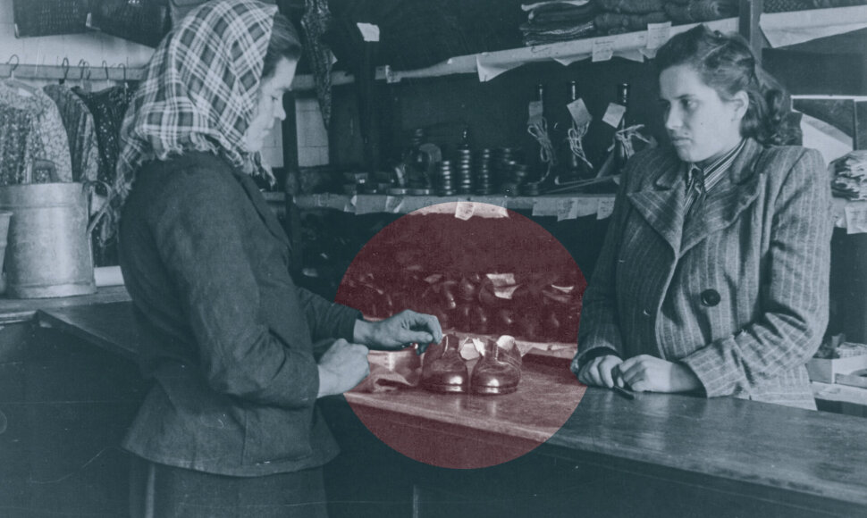 Parduotuvėje. Ukmergė, XX a. 5 de&scaron;. &ndash; XX a. 6 de&scaron;.