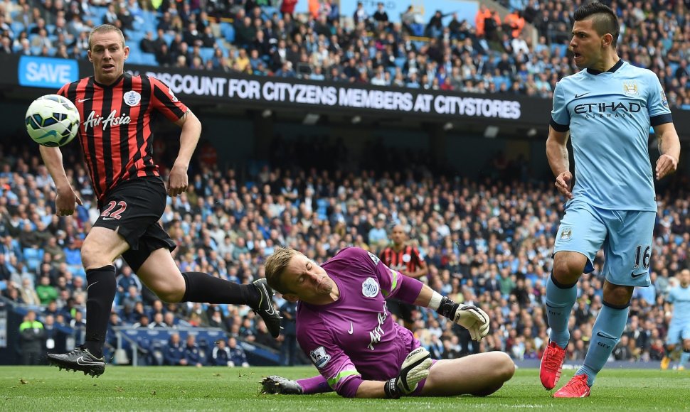 Robertui Greenui apsaugoti vartų nuo Sergio Aguero nepavyko