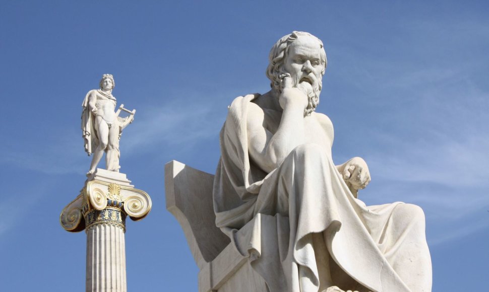 Graikų filosofo Sokrato skulptūra Atėnuose