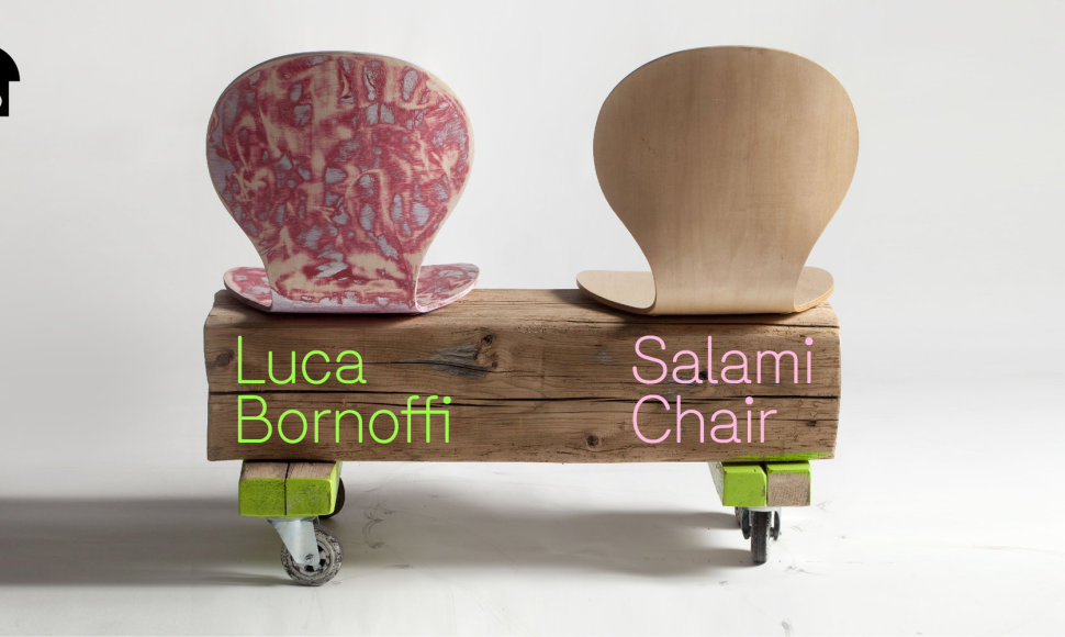 Luca Bornoffi paroda „Salami Chair“ galerijoje „apiece“