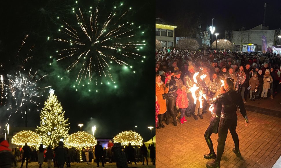 Prienų miesto kalėdinės eglutės įžiebimo akimirkos