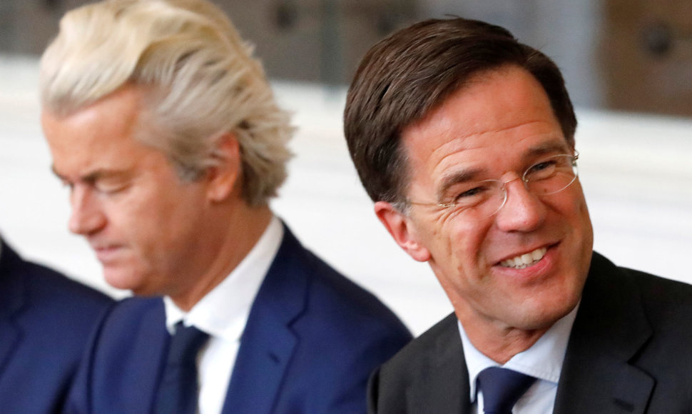 Geertas Wildersas ir Markas Rutte