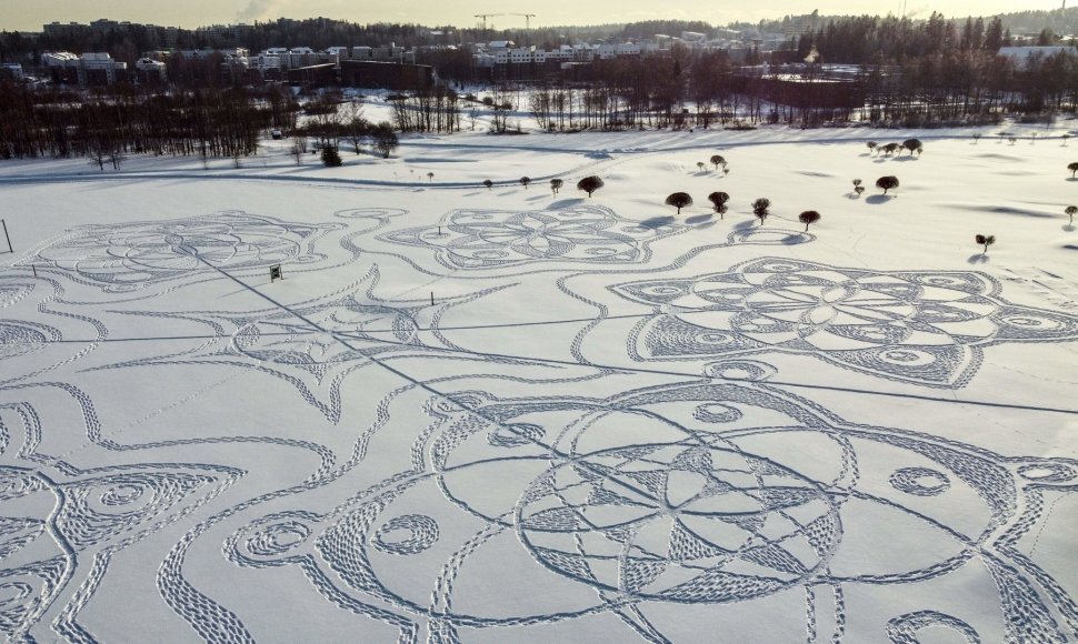 Piešinys sniege Suomijoje