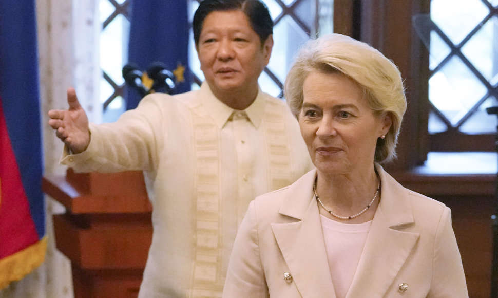 Filipinų prezidentas Ferdinandas Marcosas jaunesnysis ir Europos Komisijos vadovė Ursula von der Leyen