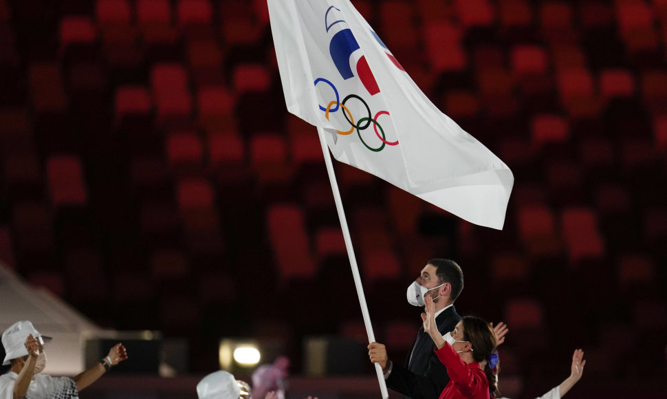 Rusijos sportininkai atidarymo ceremonijoje