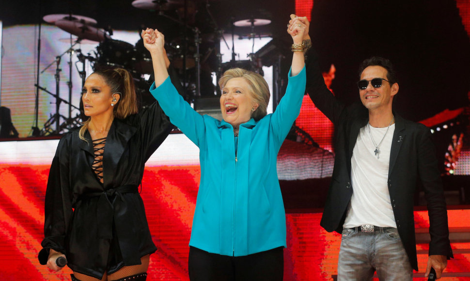 Jennifer Lopez, Hillary Clinton, Marcas Anthony