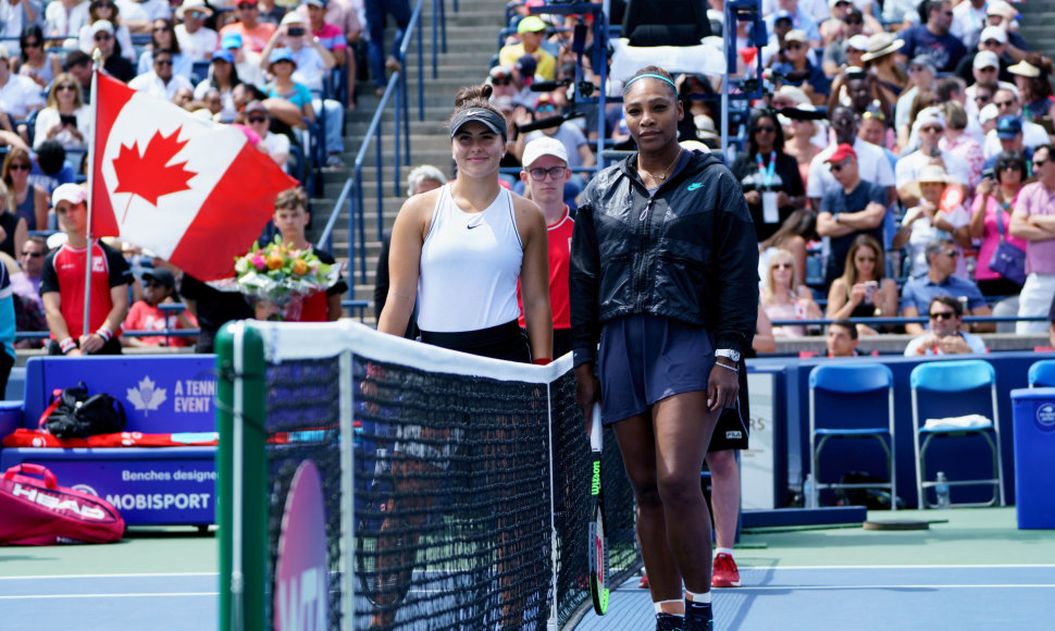 Bianca Andreescu ir Serena Williams