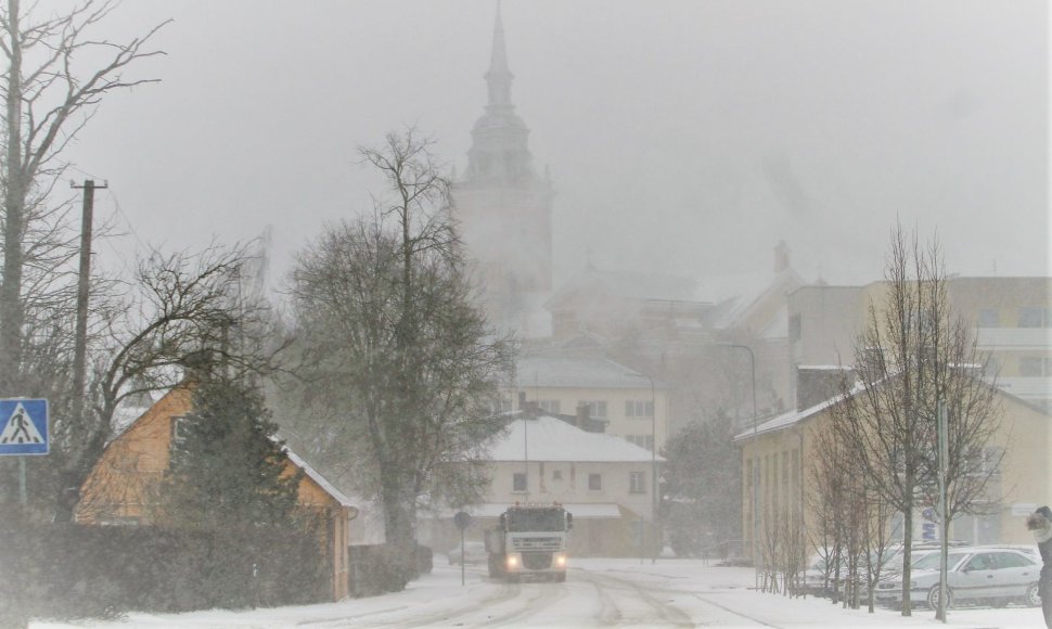 Žiema sugrįžo į šiaurinę Lietuvą 