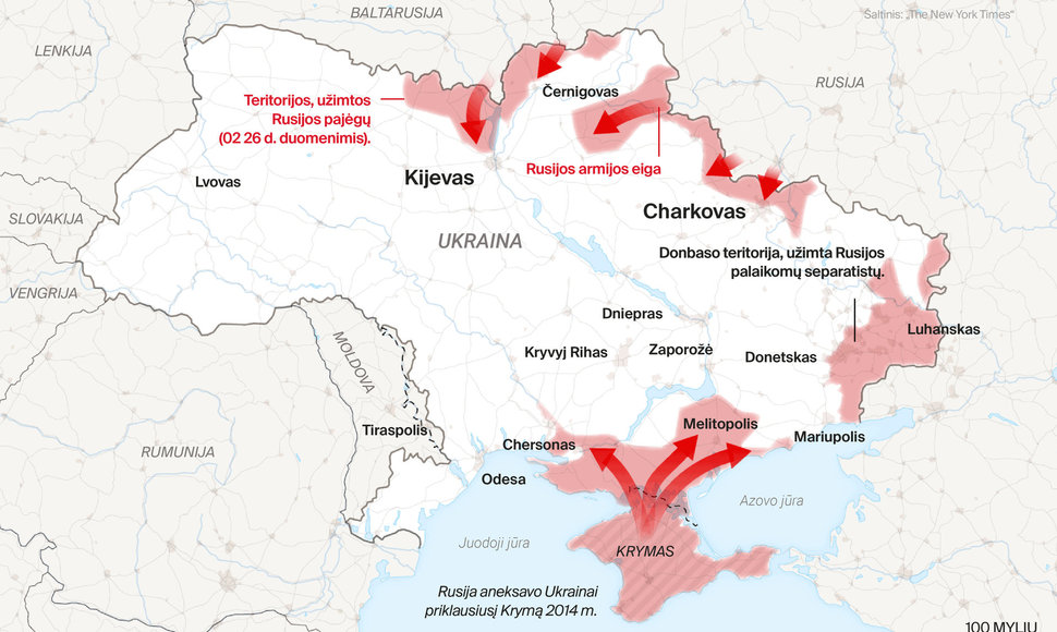 Ukrainos žemėlapis. Vasario 27 diena.