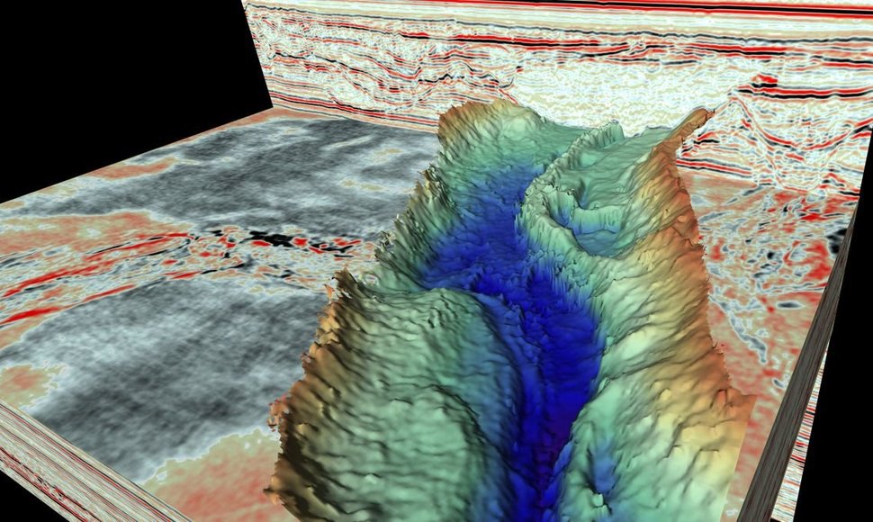Šiaurės jūros dugno 3D vaizdas