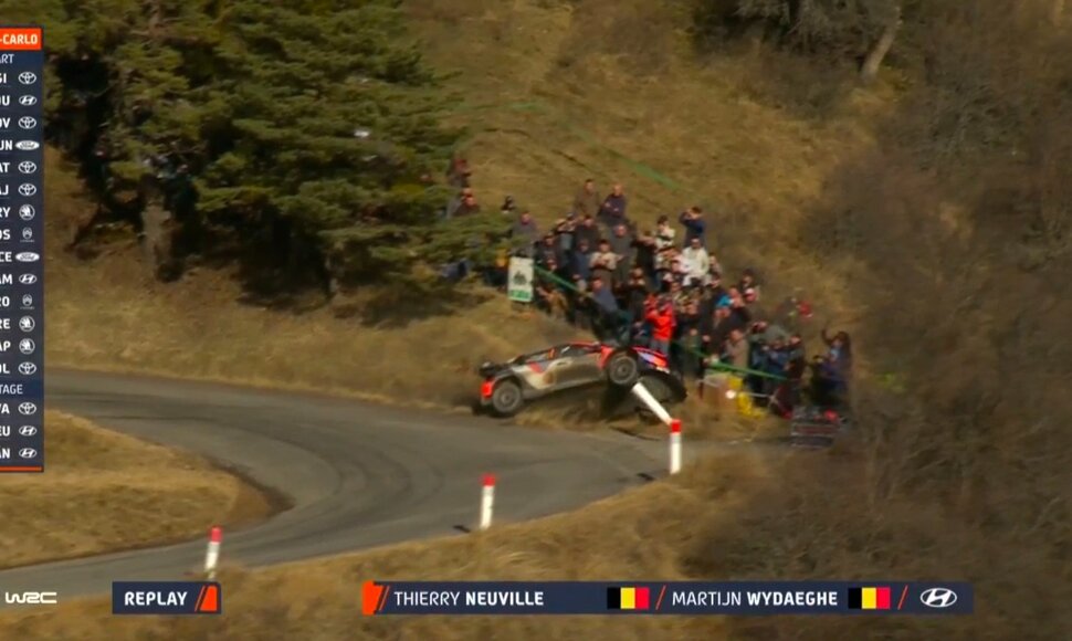 T.Neuville avarija. WRC organizatorių &bdquo;facebook&ldquo; puslapyje patalpinta nuotr.