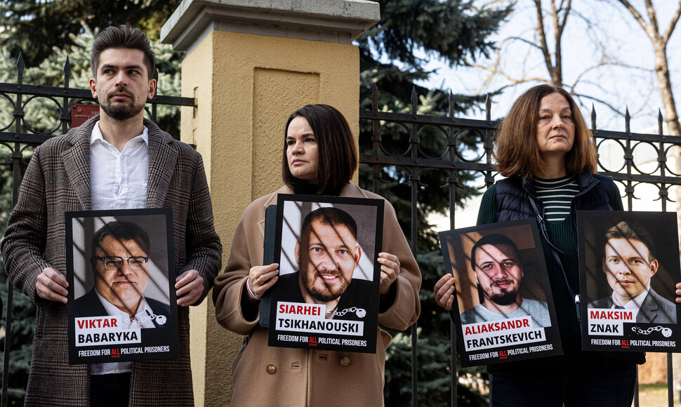 Protestas už Baltarusijos laisvę, prie&scaron; kankinimus, už represijų nutraukimą ir politinių kalinių i&scaron;laisvinimą