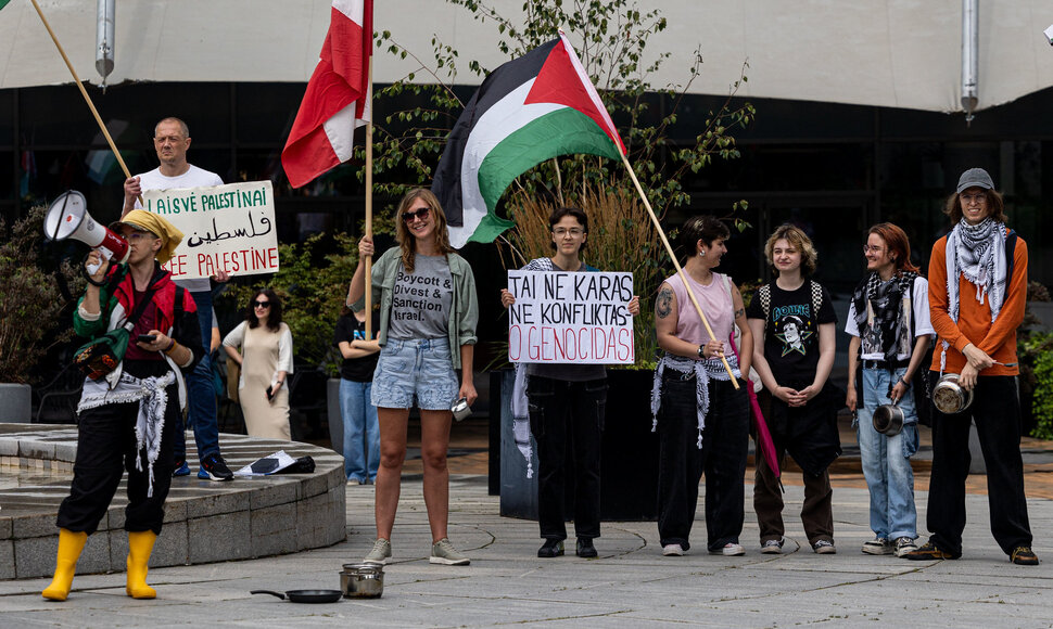 Demonstracija prie&scaron; badą Gazoje