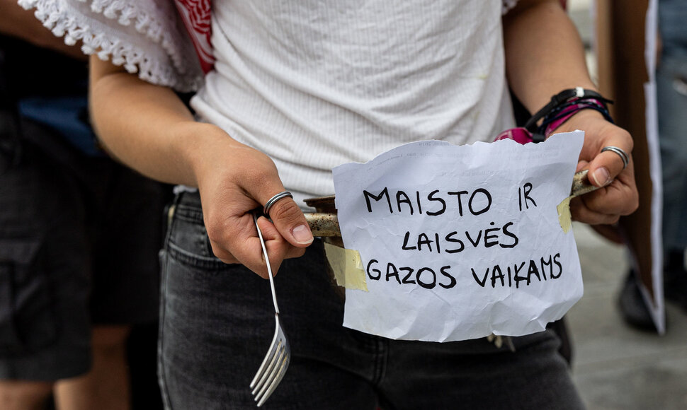 Demonstracija prie&scaron; badą Gazoje