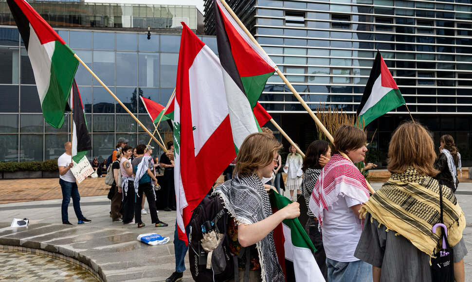 Demonstracija prie&scaron; badą Gazoje