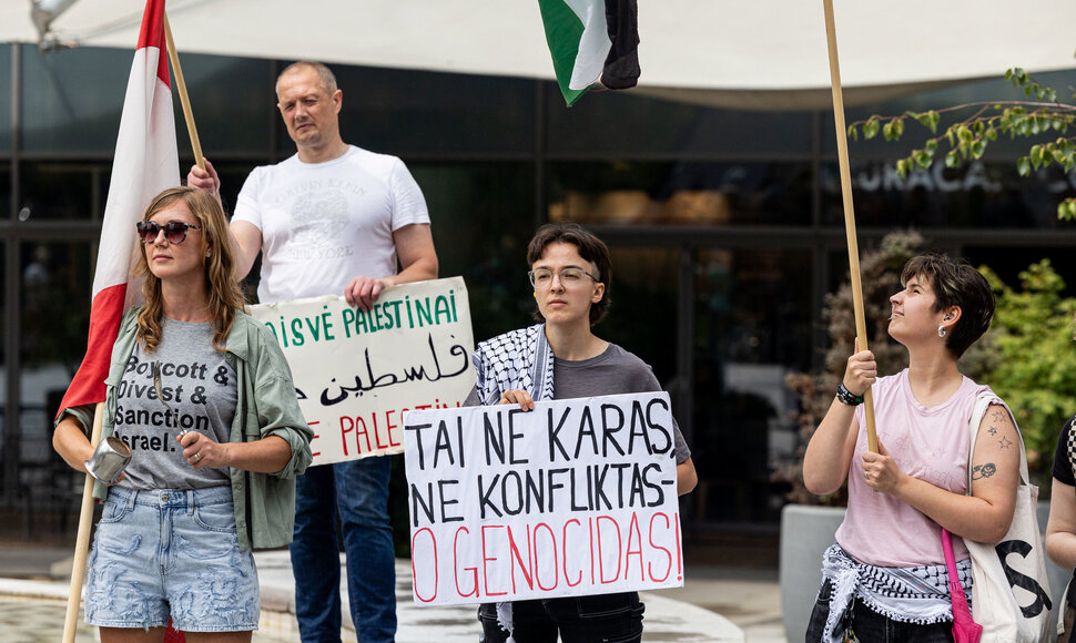 Demonstracija prie&scaron; badą Gazoje