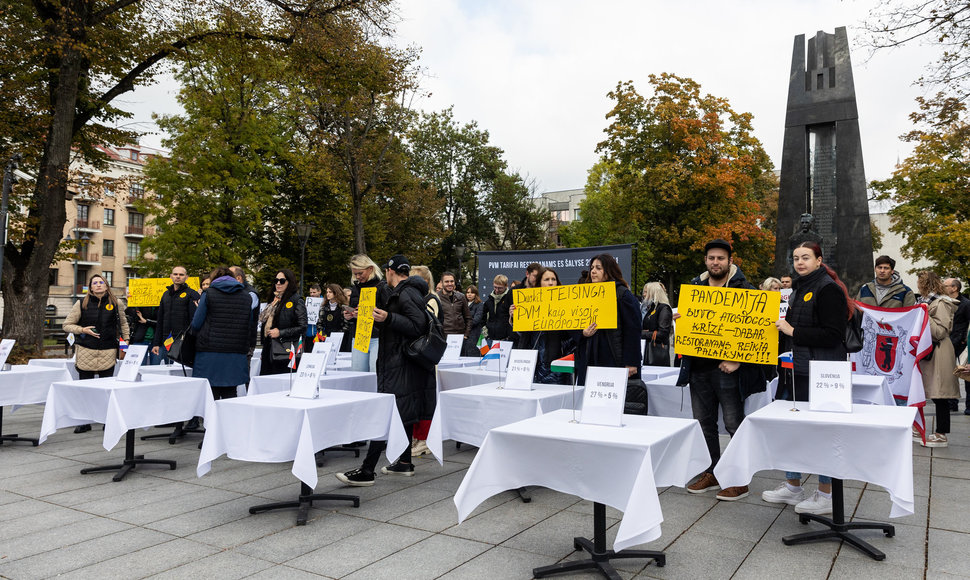 Lietuvos viešbučių ir restoranų asociacijos surengtas protestas 