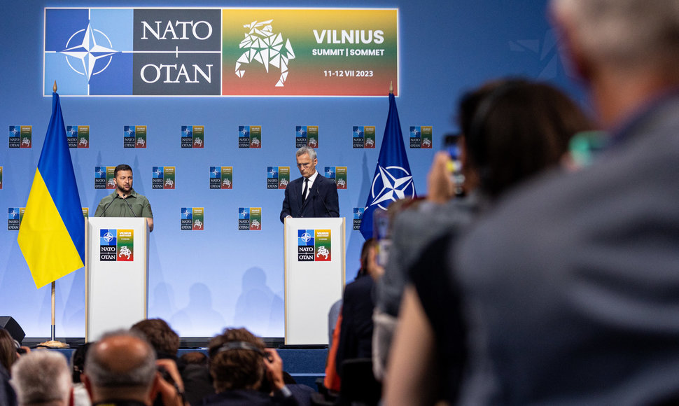 Volodymyro Zelenskio spaudos konferencija NATO viršūnių susitikime Vilniuje