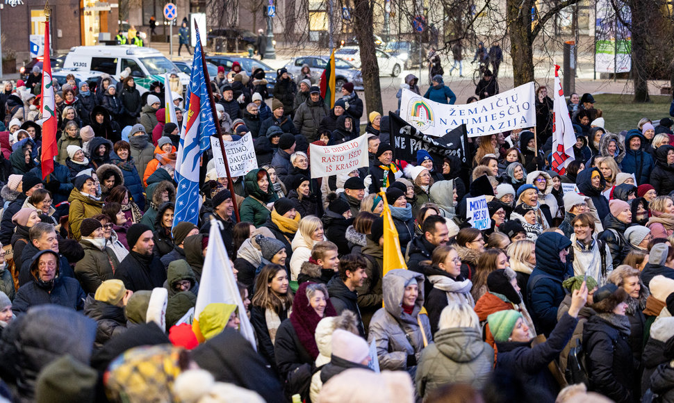 Mokytojų mitingas prie Seimo