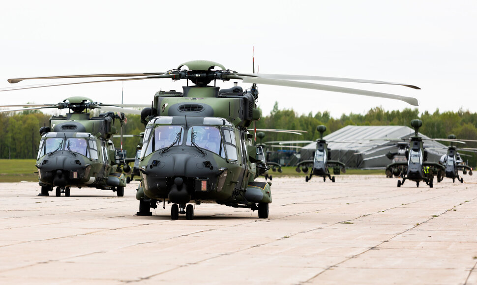  Pratybų &bdquo;Griffin Lightning 2025&ldquo; pristatymas ir Lietuvoje dislokuotų Vokietijos sraigtasparnių pakilimas