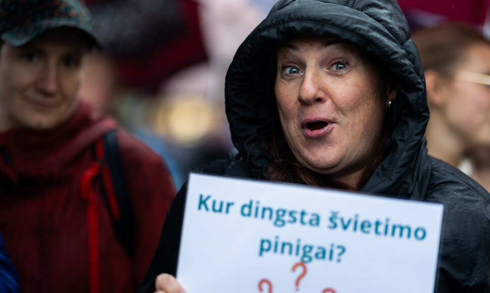 Mokytojų streikas Kudirkos aik&scaron;tėje