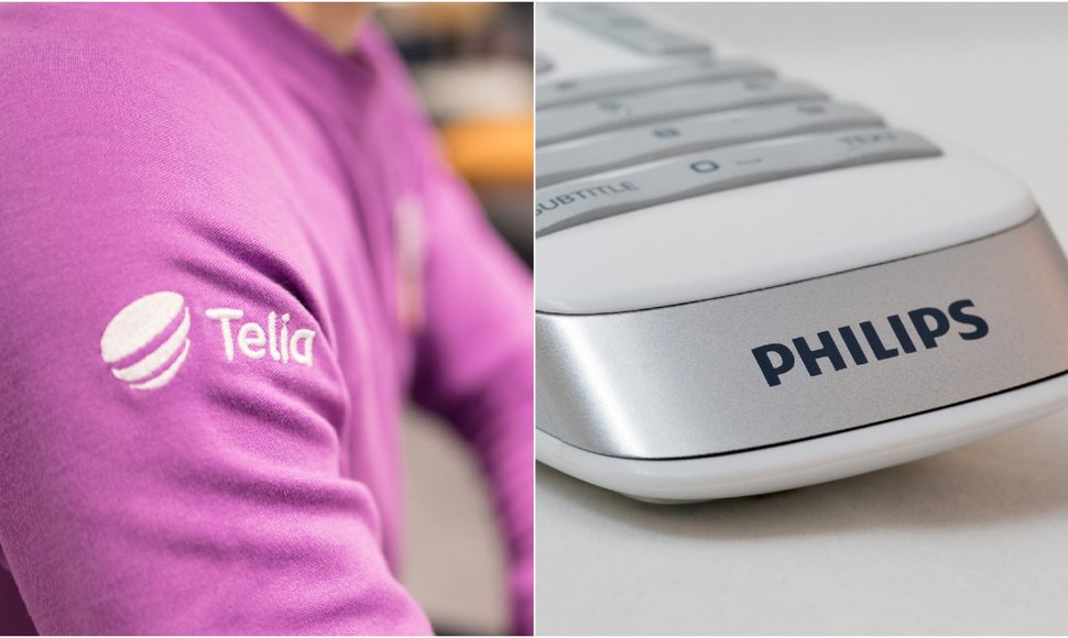 „Telia“ ir „Philips“ logotipai