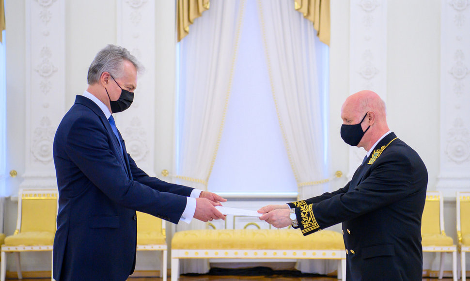 G.Nausėda priėmė Rusijos ambasadoriaus A.Isakovo skiriamuosius raštus