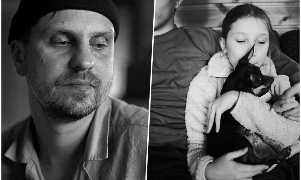 Artūras Morozovas ir jo fotografija iš parodos „Tada, kai pamačiau Tave“