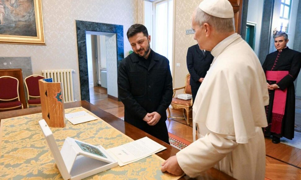 Volodymyras Zelenskis ir popiežius Leonas XIV 